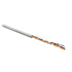Кабель витая пара Hyperline UTP, категория 5e, 4 пары(24AWG), одножильный(solid), LSZH(305 м), серый