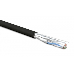 Кабель экранированная витая пара FTP, категория 6, черный. Hyperline UFTP4-C6-SOLID-OUTDOOR-LSZH-BK