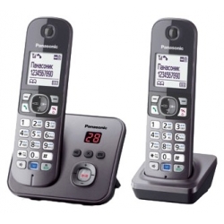 Радиотелефон DECT Panasonic KX-TG6822RU, серый металлик